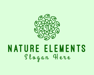 Natural Leaf Organic Wreath logo design