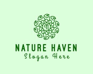 Natural Leaf Organic Wreath logo design