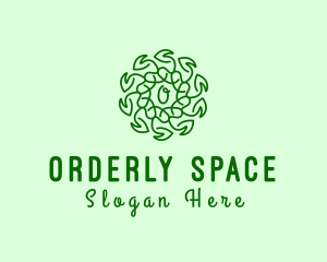 Natural Leaf Organic Wreath logo design