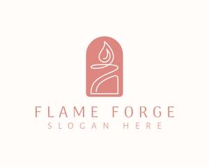 Candle Flame Fire logo design