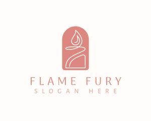 Candle Flame Fire logo design