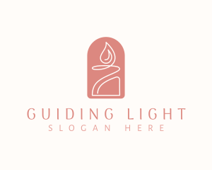 Candle Flame Fire logo design