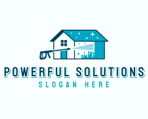 Pressure Wash House Sanitation logo design