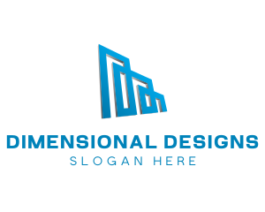 Abstract 3D Building logo design