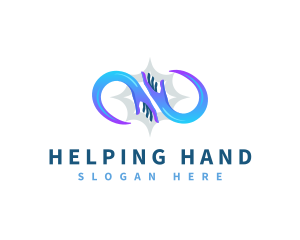 Infinity Hand Loop logo design