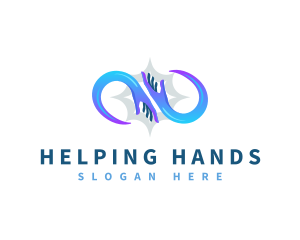 Infinity Hand Loop logo design