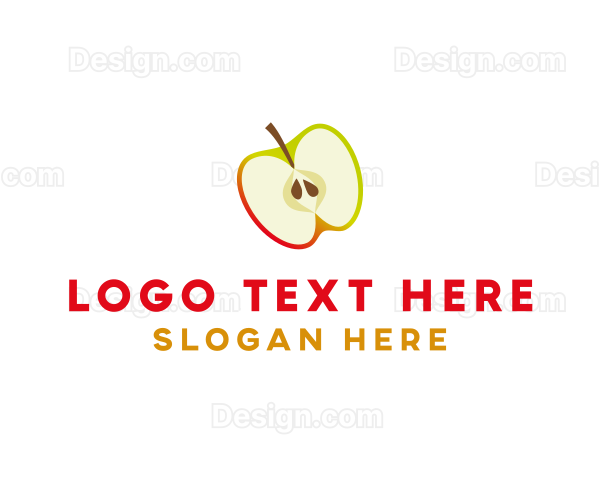 Apple Fruit Slice Logo