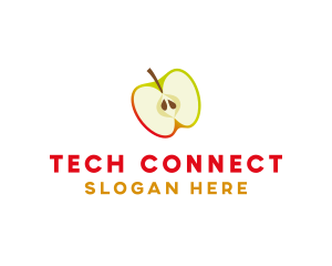 Apple Fruit Slice Logo