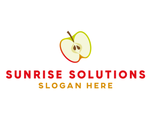 Apple Fruit Slice logo design