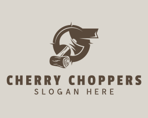 Wood Axe Carpenter logo design