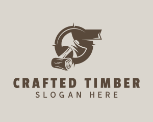 Wood Axe Carpenter logo design