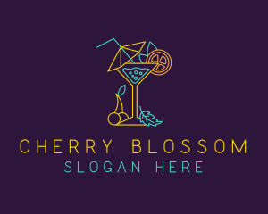 Mint Cherry Cocktail Bar logo design