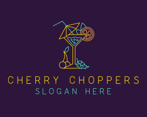 Mint Cherry Cocktail Bar logo design