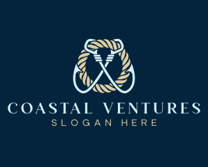 Marine Fisherman Hook logo design