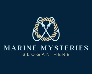 Marine Fisherman Hook logo design