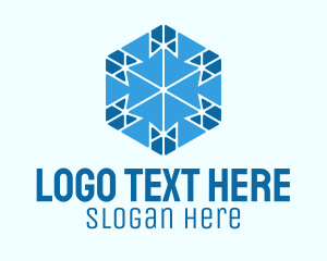 Geometric Blue Snowflake Logo