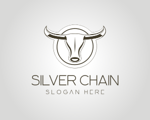 Silver Bull Horn logo design