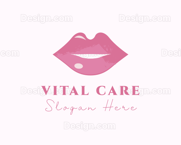 Pink Lips Aesthetician Logo