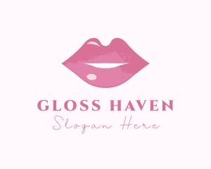 Pink Lips Aesthetician logo design