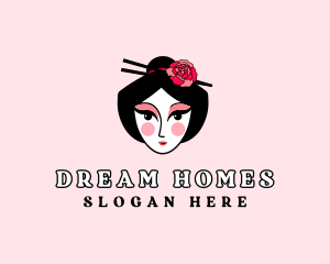 Woman Geisha Salon Logo
