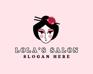 Woman Geisha Salon logo design