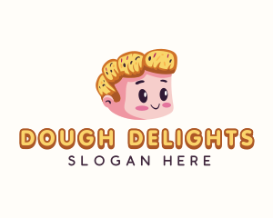 Croissant Bread Boy logo design