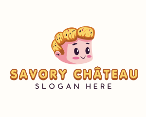 Croissant Bread Boy logo design