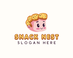 Croissant Bread Boy logo design