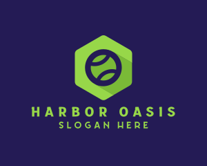 Hexagon Tennis Ball logo design