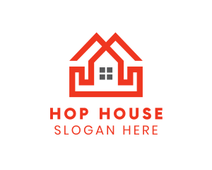 Red Duplex House logo design