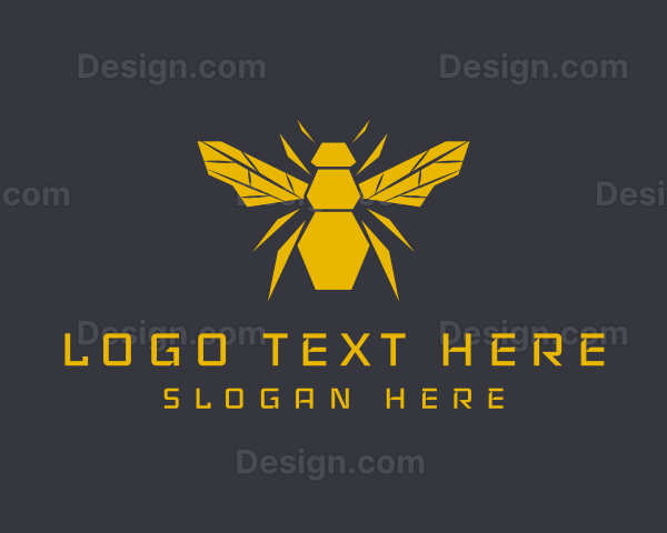 Yellow Geometric Bee Logo