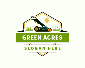 Lawn Mower Garden Maintenance logo design