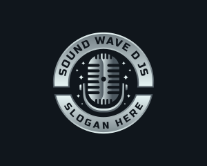 Podcast Music Microphone logo design