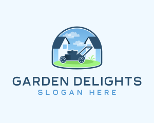 Lawn Mower Yard House logo design