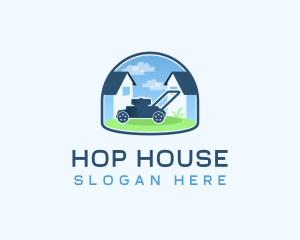 Lawn Mower Yard House logo design