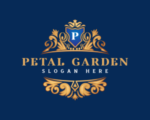 Elegant Garden Shield Crown logo design