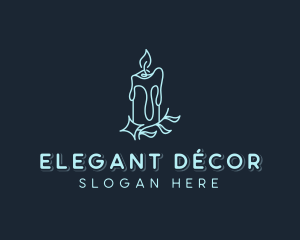 Leaf Candle Decor logo design