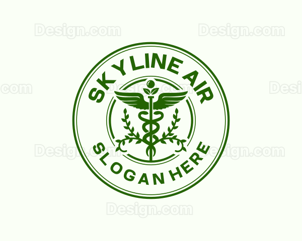 Caduceus Vines Leaf Logo