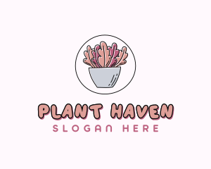 Potted Plant Garden logo design