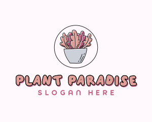 Potted Plant Garden logo design