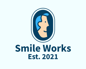 Smiling Man Head logo design