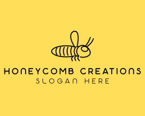 Minimalist Bee Insect  logo design