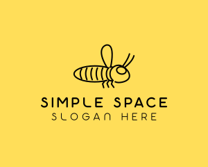 Minimalist Bee Insect  logo design