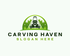 Eco Landscaping Lawn Mower logo design