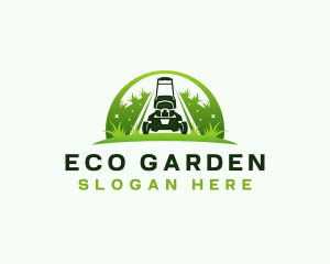 Eco Landscaping Lawn Mower logo design