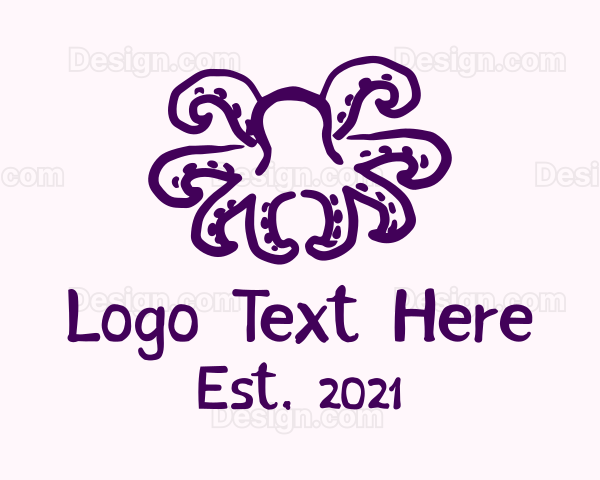 Purple Doodle Octopus Logo