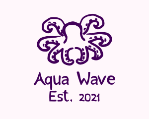 Purple Doodle Octopus logo design