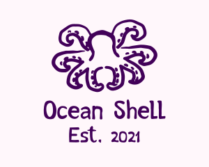 Purple Doodle Octopus logo design