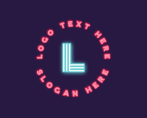 Retro Neon Lights Club Logo