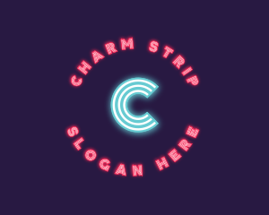 Retro Neon Lights Club logo design